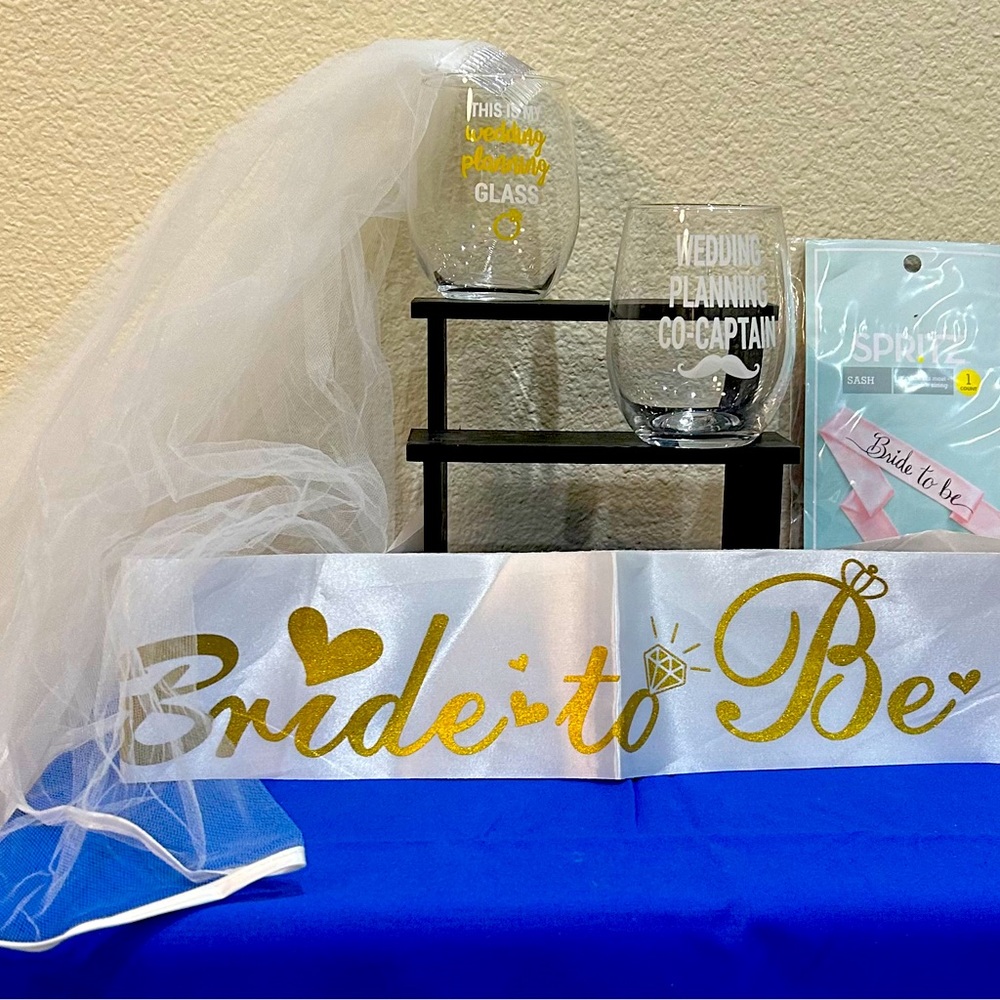 Wedding Prep!! Glasses🥂, Sashes🎽, & Veil👰🏻‍♀️